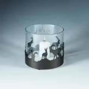 Hergiswiler Glas Windlicht Steinböcke